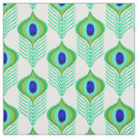 Peacock feather moroccan ikat design fabric