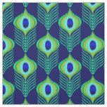 Peacock feather moroccan ikat design fabric