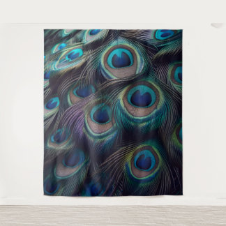 Peacock Feather motif Closeup Tapestry