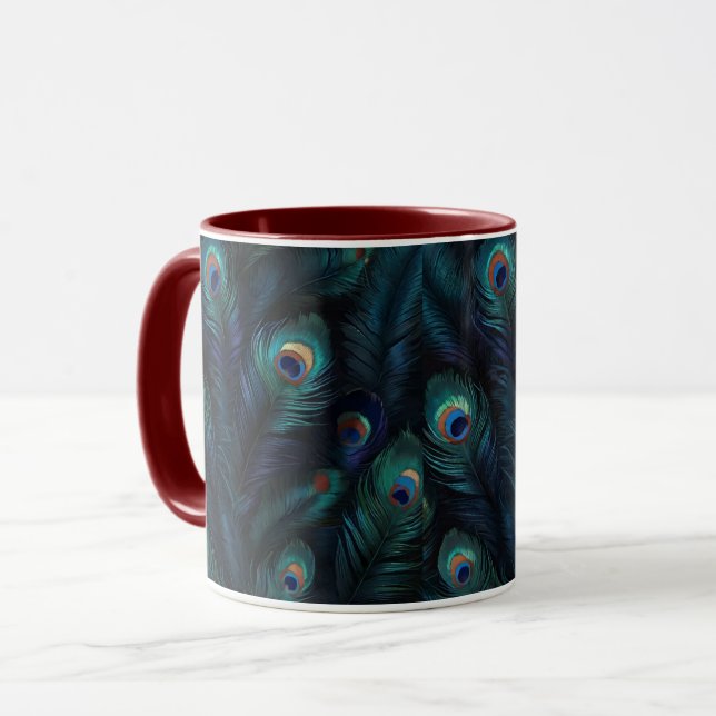 Peacock feather  mug (Front Left)