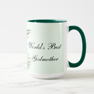 Peacock Feather Mug - World's Best Godmother