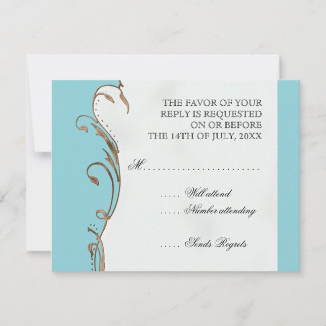 Peacock Feather n Swirls - Wedding Invitation (Front)