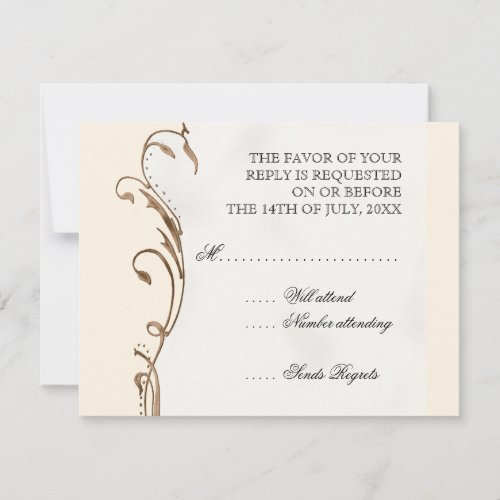 Peacock Feather n Swirls - Wedding Invitation