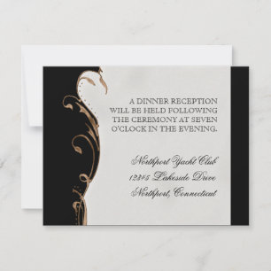 Peacock Feather n Swirls - Wedding Invitation