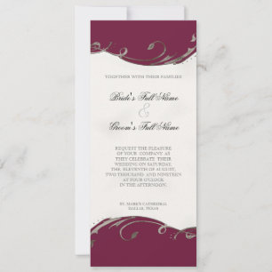Peacock Feather n Swirls - Wedding Invitation