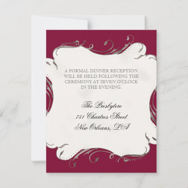 Peacock Feather n Swirls - Wedding Invitation (Front)