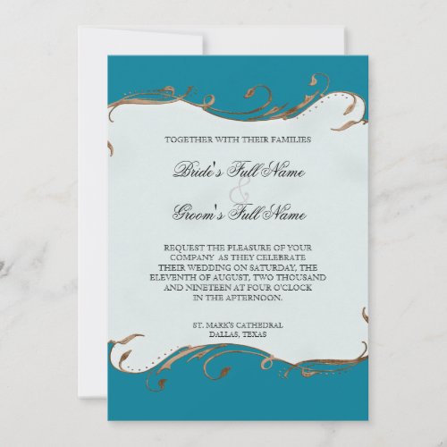 Peacock Feather n Swirls _ Wedding Invitation