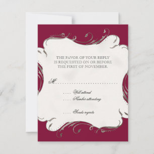Peacock Feather n Swirls - Wedding Invitation