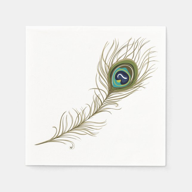 Peacock Feather Napkins (Front)