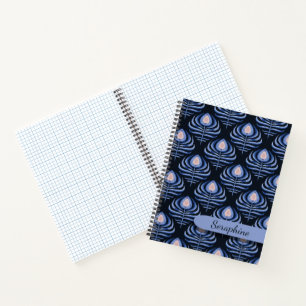 Peacock Feather Notebook Art Deco Feather Pattern