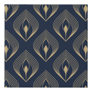 Peacock feather ombre pattern ditzy floral motif. faux canvas print