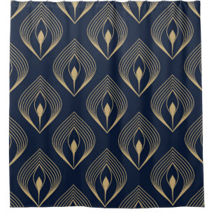 Peacock feather ombre pattern ditzy floral motif.  shower curtain