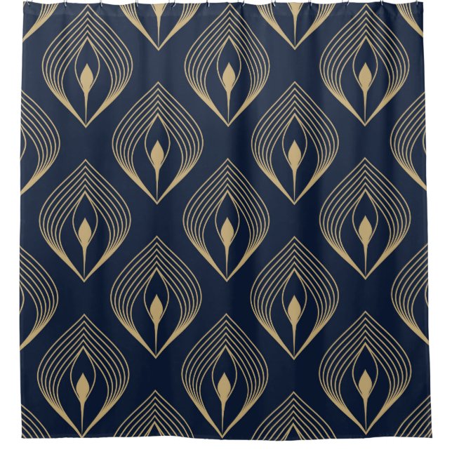 Peacock feather ombre pattern ditzy floral motif.  shower curtain (Front)