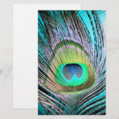 Peacock Feather on Turquoise (Front/Back)