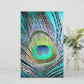 Peacock Feather on Turquoise (Standing Front)