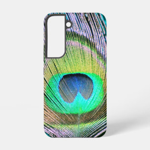 Peacock Feather on Turquoise Samsung Galaxy S22 Case