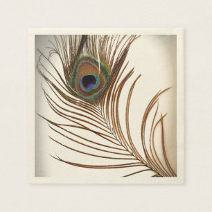 Peacock Feather Paper Napkins