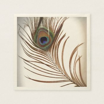 Peacock Feather Paper Napkins by theunusual at Zazzle