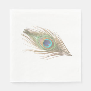 Peacock Feather Paper Napkins