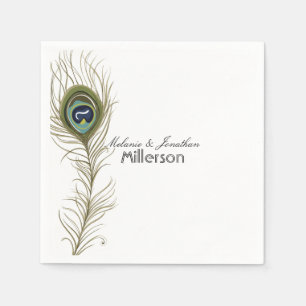 Peacock Feather Paper Napkins