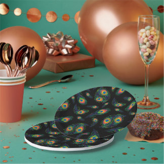Peacock feather  paper plates