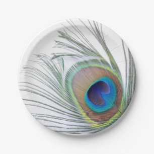 Peacock Feather Paper Plates