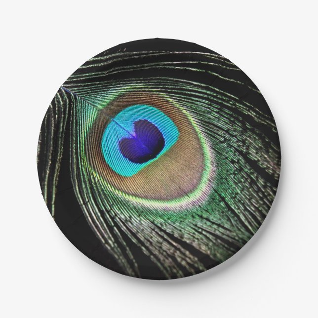 Peacock Feather Paper Plates (Front)