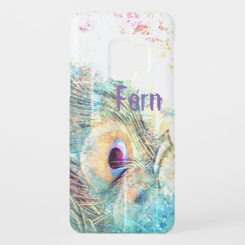 Peacock feather pastel white peacock teal pink Case_Mate samsung galaxy s9 case