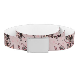 Peacock feather pattern belt