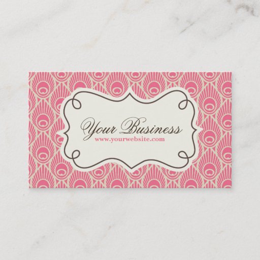 Customizable Peacock Feather Pattern Business Card