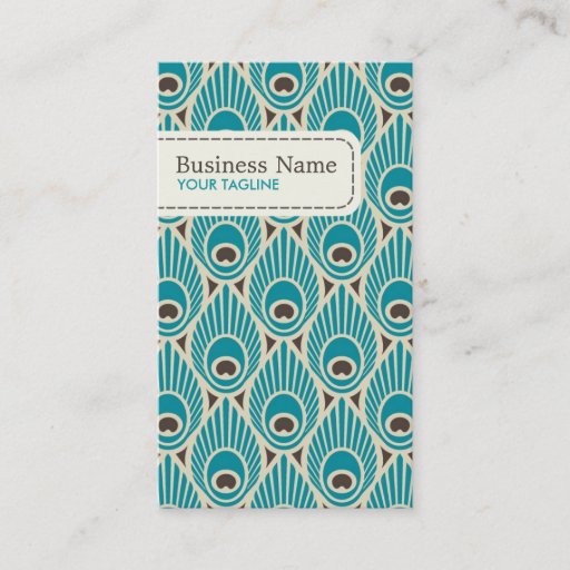 Customizable Peacock Feather Pattern Business Card