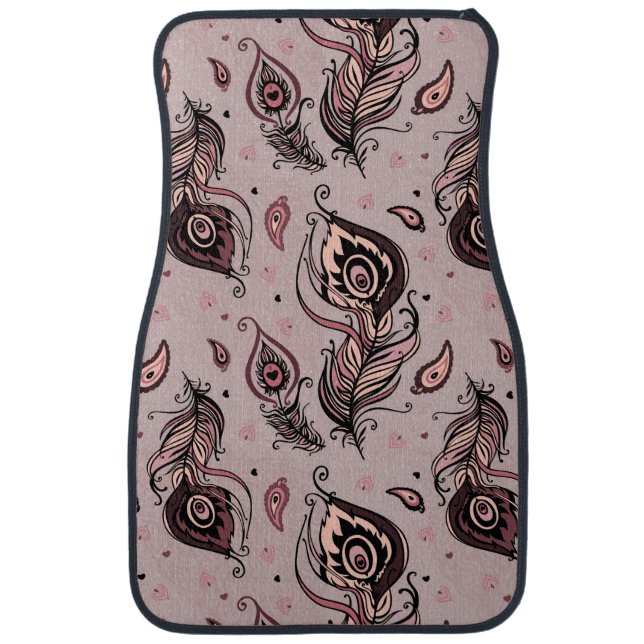 Peacock feather pattern car floor mat (Front)