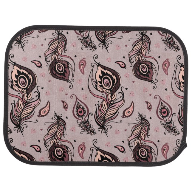 Peacock feather pattern car floor mat (Rear)