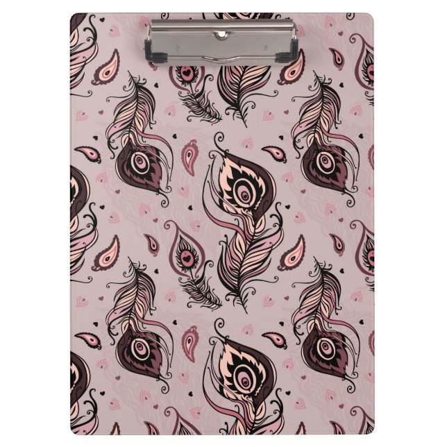 Peacock feather pattern clipboard (Front)