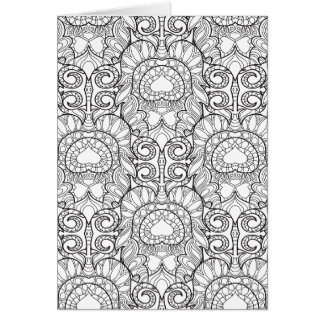 Peacock Feather Pattern Doodle Cards