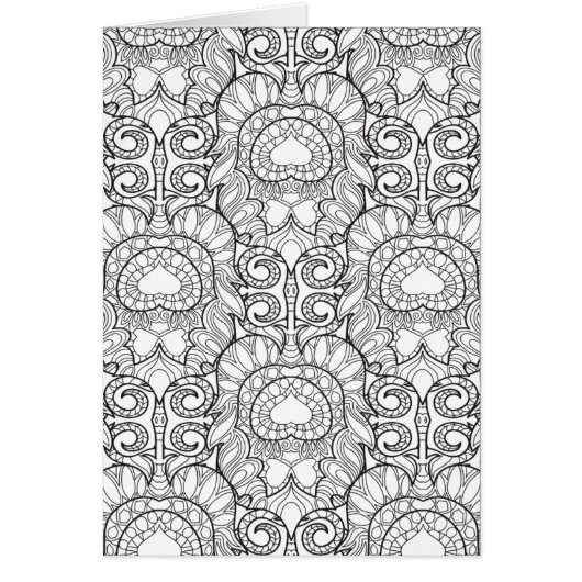 Peacock Feather Pattern Doodle Cards (Front)