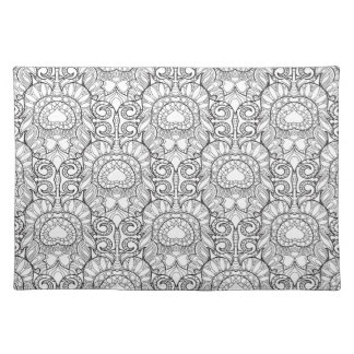 Peacock Feather Pattern Doodle Placemat