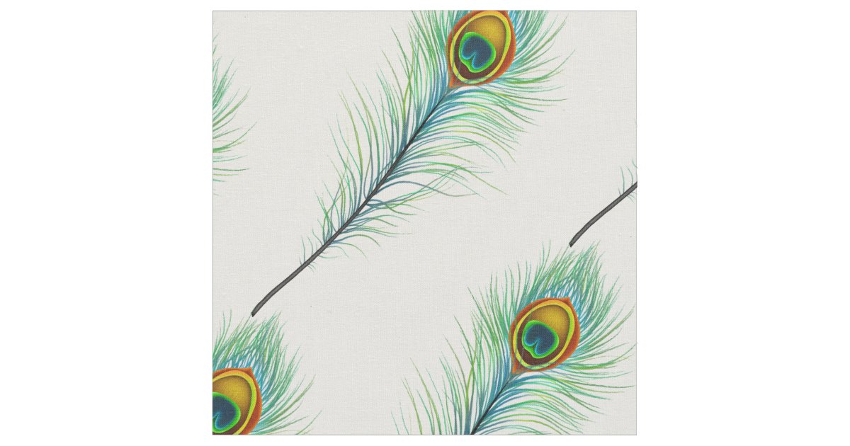 Peacock Feather Pattern Fabric | Zazzle.com