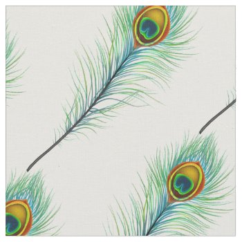 Peacock Feather Pattern Fabric by PersonalCustom at Zazzle