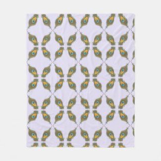 Peacock Feather Pattern Fleece Blanket