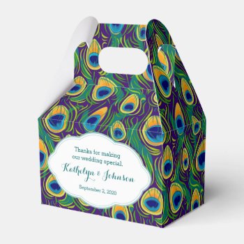 Peacock Feather Pattern Gift Box by thepapershoppe at Zazzle