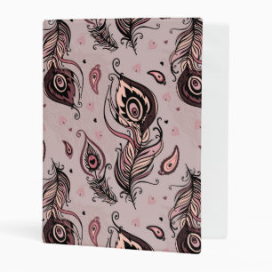 Peacock feather pattern mini binder