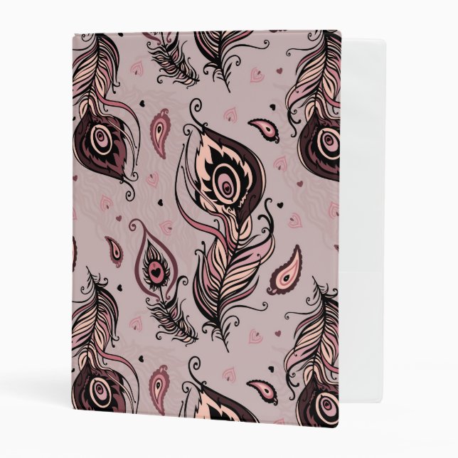 Peacock feather pattern mini binder (Front/Inside)