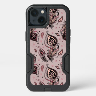Peacock feather pattern iPhone 13 case
