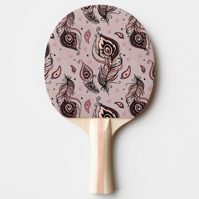 Peacock feather pattern Ping-Pong paddle (Front)
