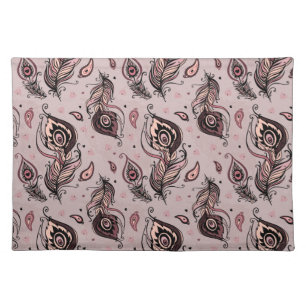 Peacock feather pattern placemat