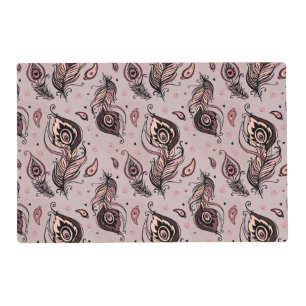 Peacock feather pattern placemat