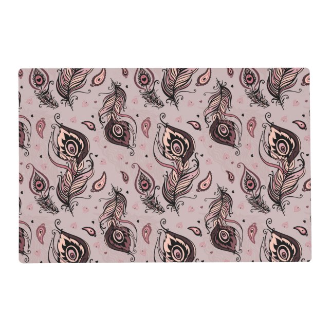 Peacock feather pattern placemat (Front)
