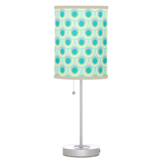 Peacock feather pattern teal lamp shade (Right)