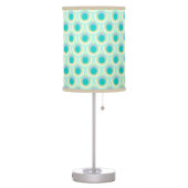 Peacock feather pattern teal lamp shade (Left)